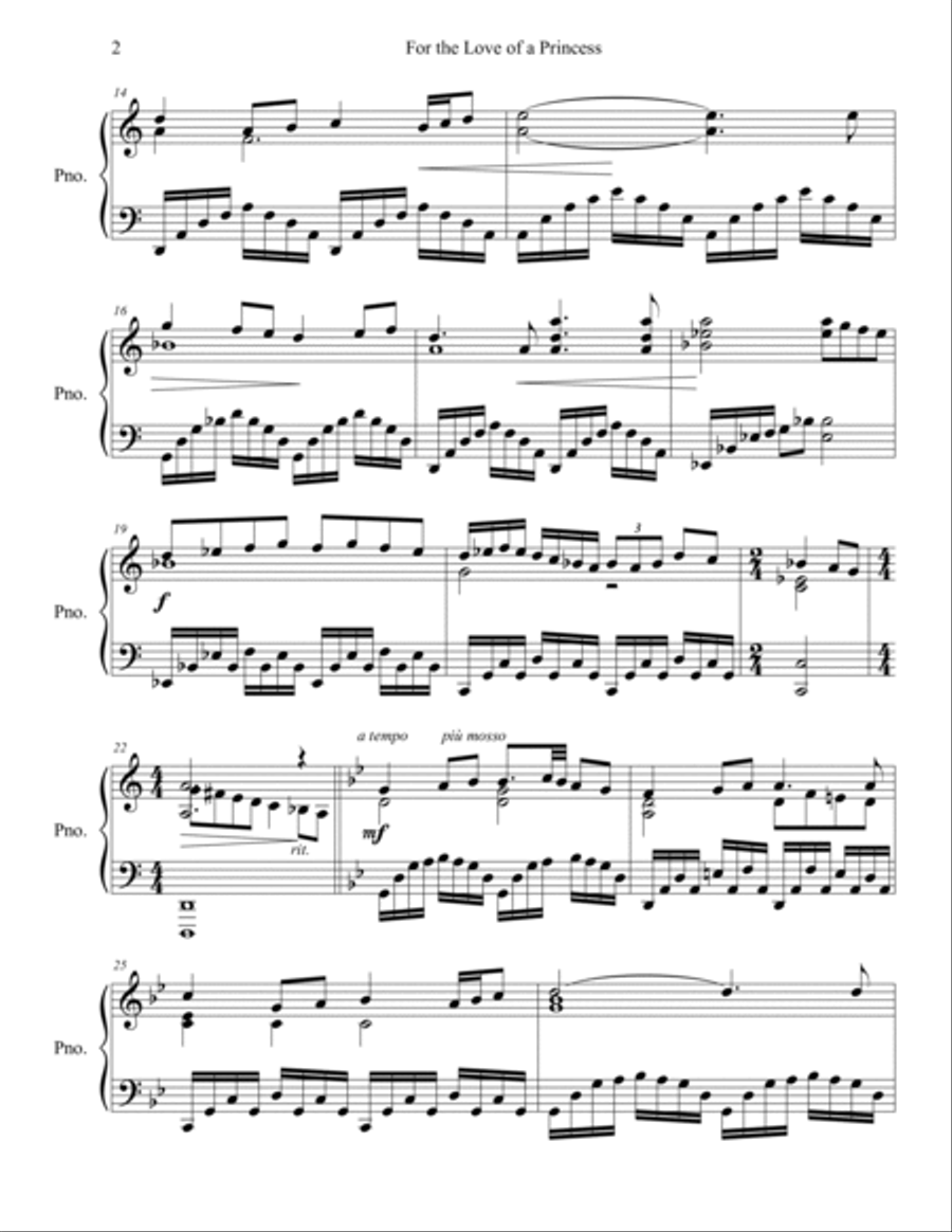 For The Love Of A Princess Piano Solo scores gallery preview page 3