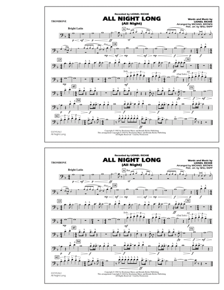 All Night Long (All Night) - Trombone
