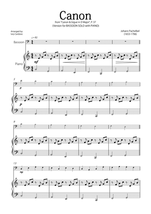 "Canon" by Pachelbel - Version for BASSOON SOLO with PIANO