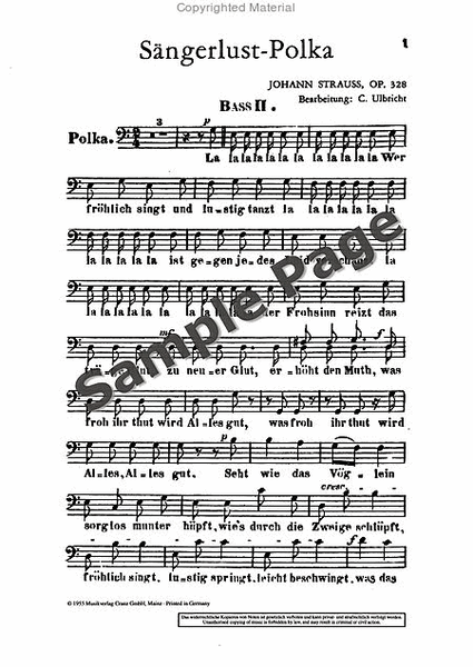Strauss J Saengerlust Polka Op328 (ep)