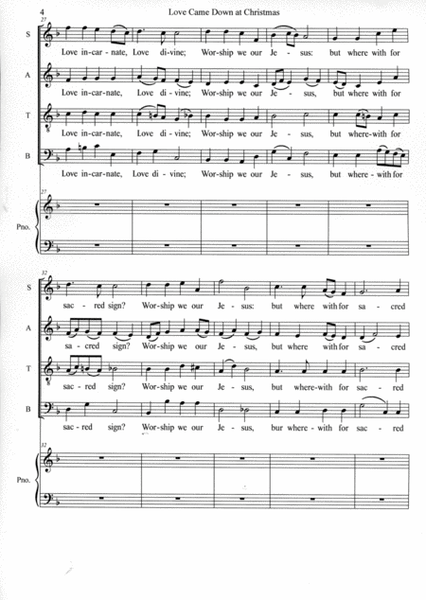 Love came down at Christmas - new SATB anthem