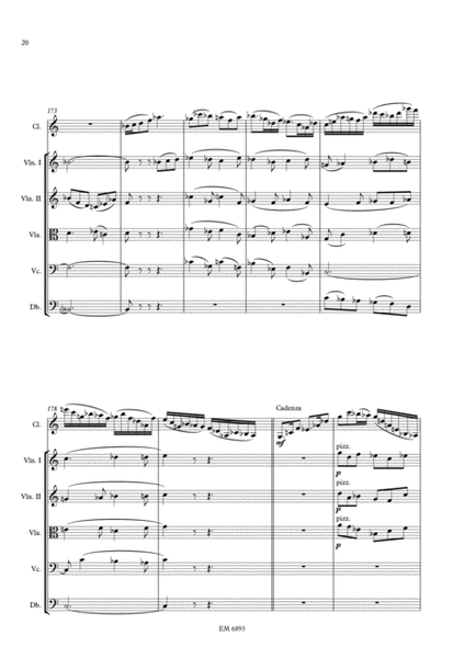 Concertpiece for Clarinet and String Orchestra (Score and Parts)