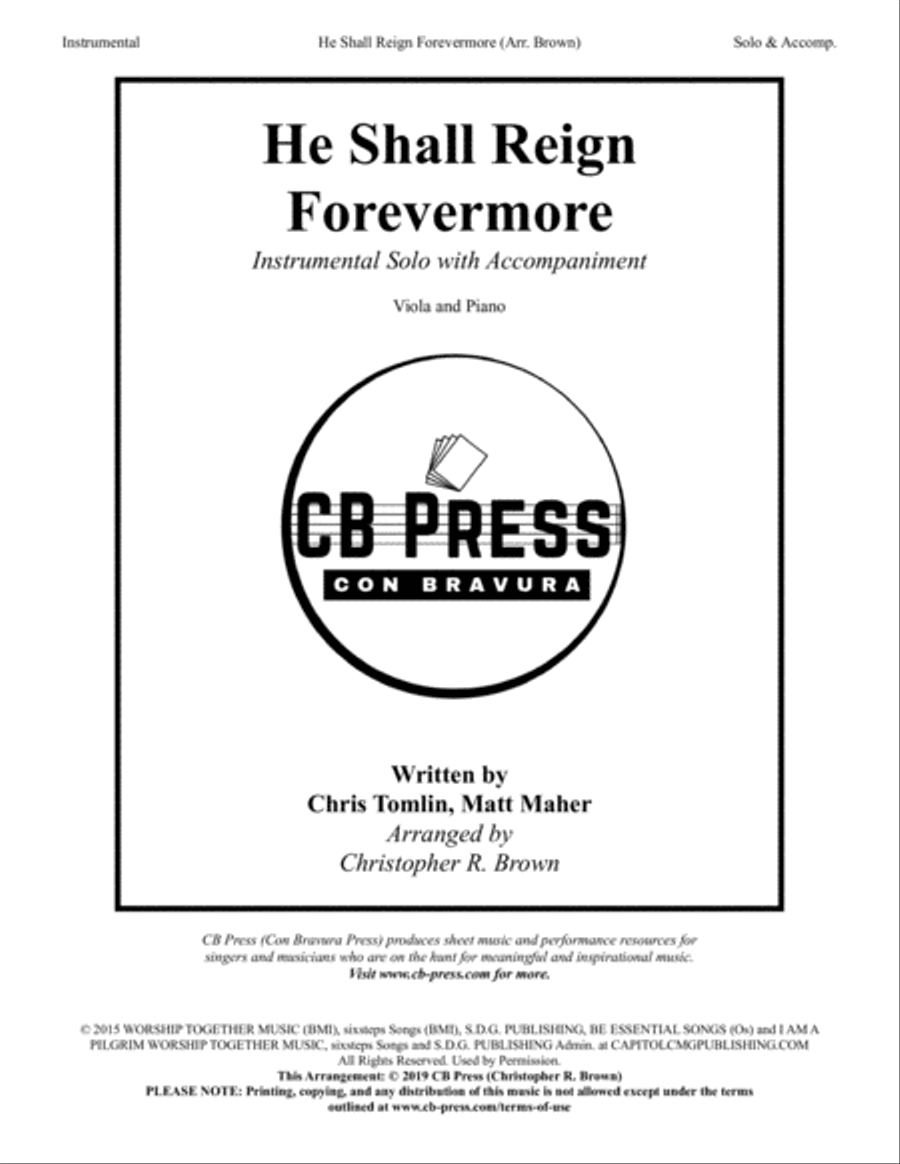 He Shall Reign Forevermore Viola scores gallery preview page 1