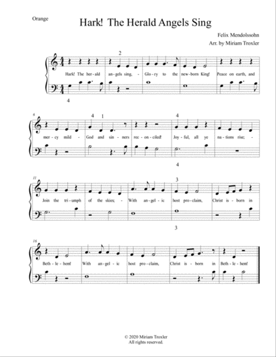 Traditional Christmas Carols for Piano: Orange Set Easy Piano scores gallery preview page 5