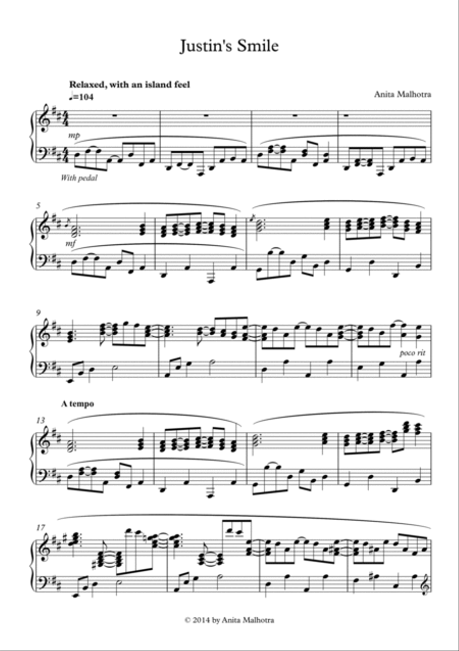 Justin's Smile (for Piano) Piano Solo scores gallery preview page 3