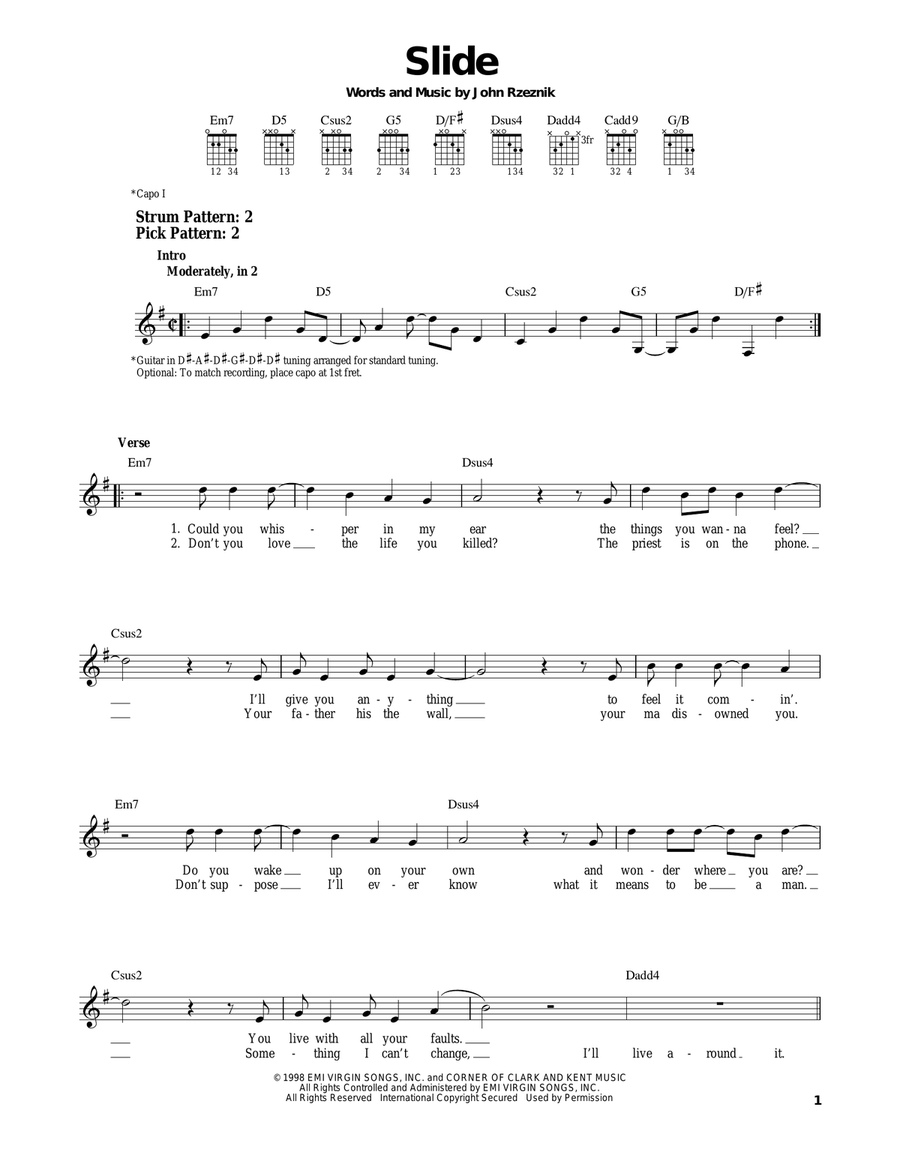 Slide Acoustic Guitar scores gallery preview page 1