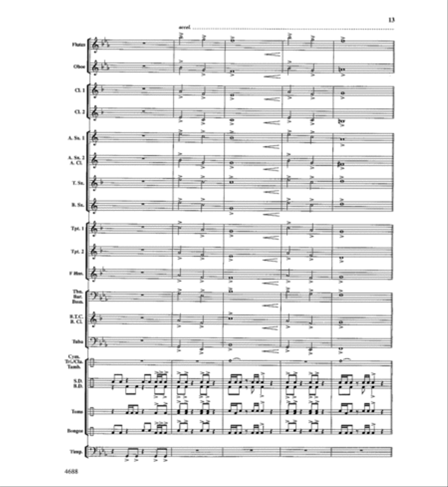 Tribal Drums Concert Band scores gallery preview page 13