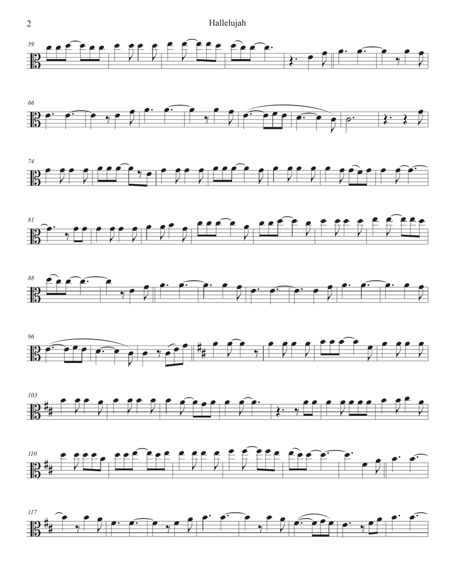 Hallelujah Viola scores gallery preview page 6