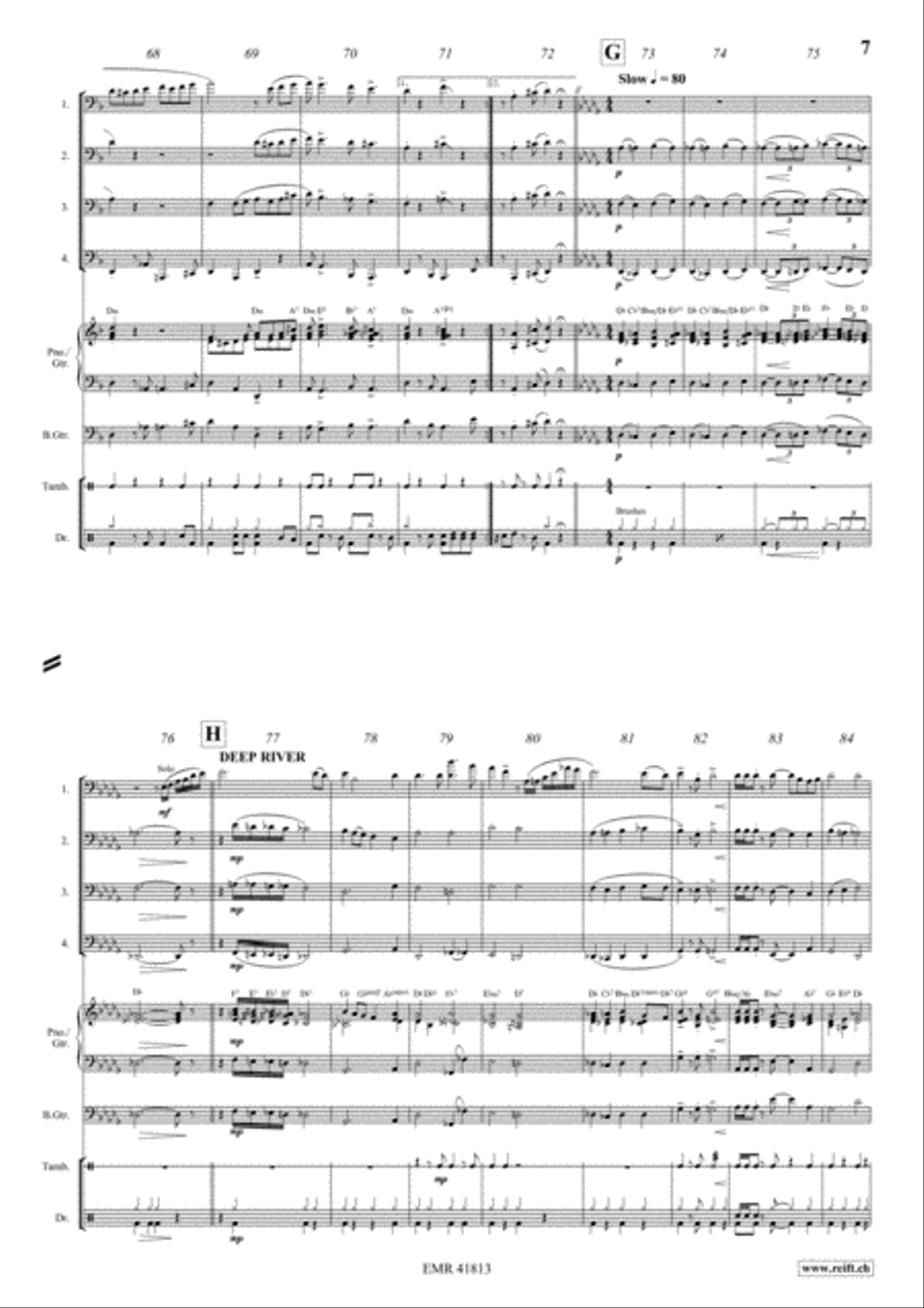 Fascinatin' Gospels Fascinatin' Gospels Trombone Quartet scores gallery preview page 7