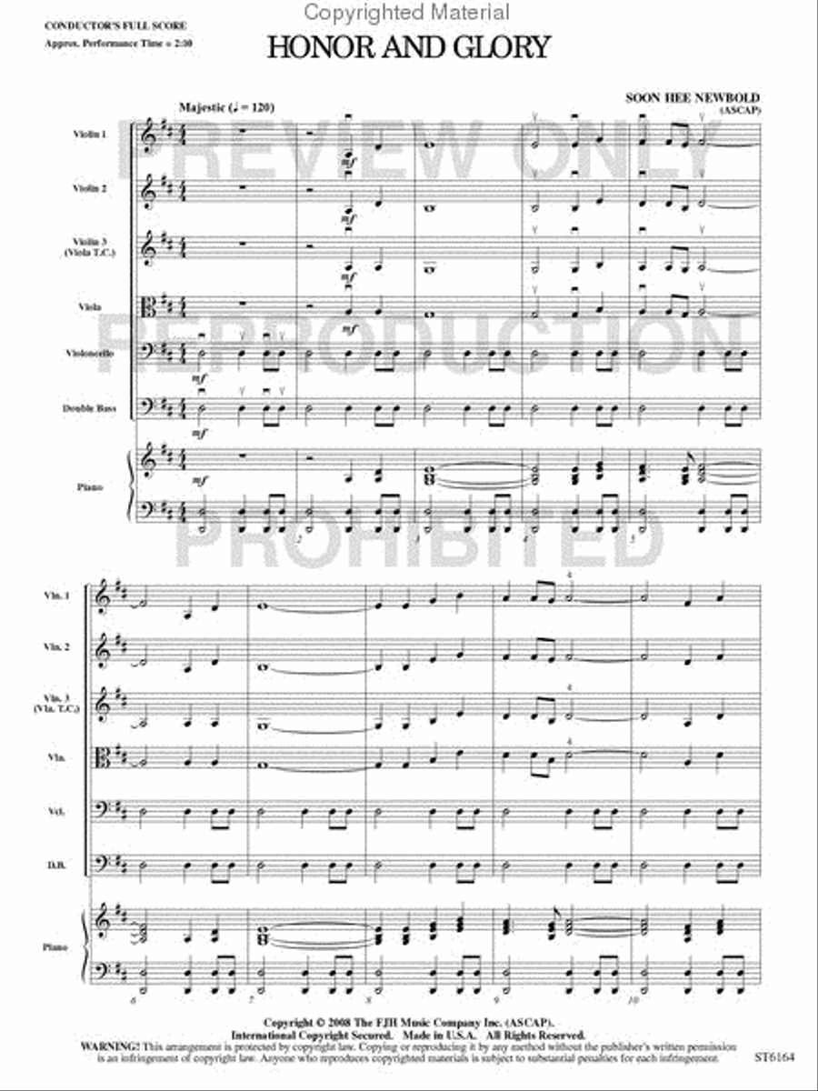 Honor and Glory String Orchestra scores gallery preview page 2