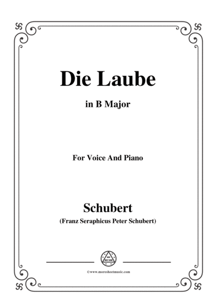 Schubert-Die Laube,Op.172 No.2,in B Major,for Voice&Piano image number null