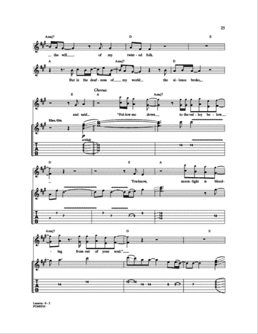 Lazarus Electric Guitar scores gallery preview page 2