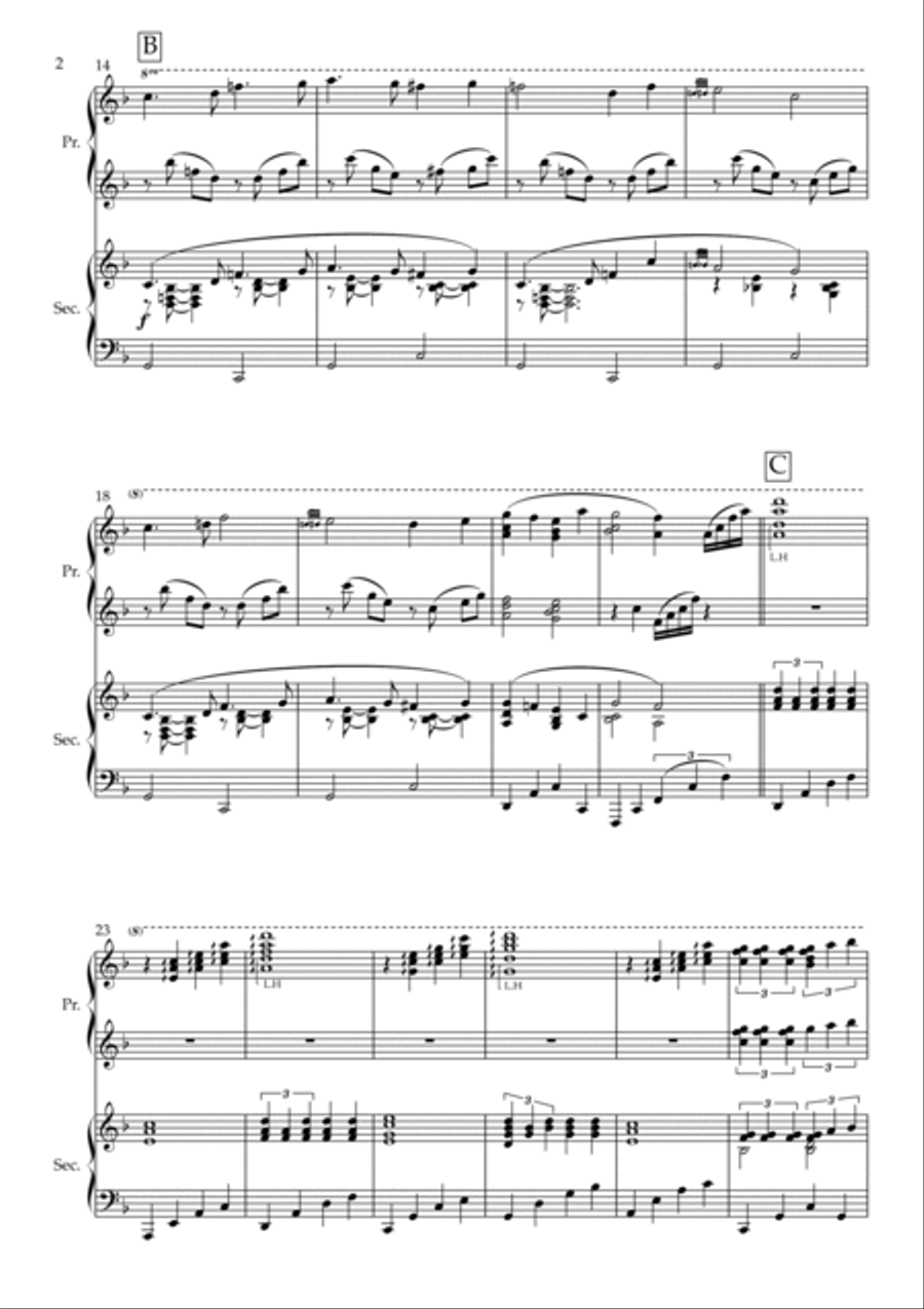 Whistle Down The Wind Main Title 1 Piano, 4-Hands scores gallery preview page 2