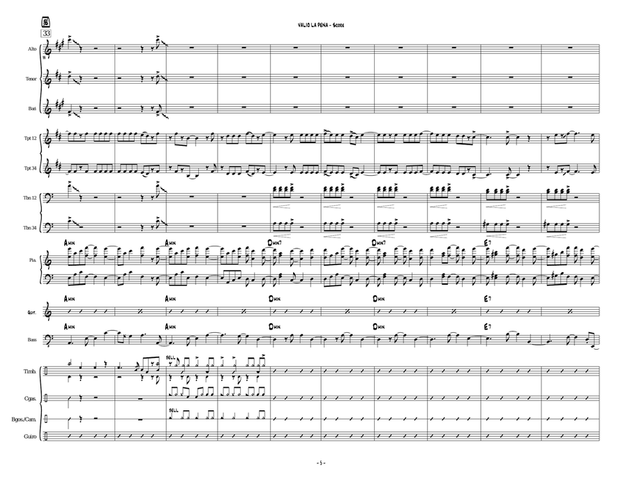 Valio La Pena Jazz Ensemble scores gallery preview page 5