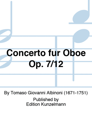 Book cover for Concerto for oboe Op. 7/12