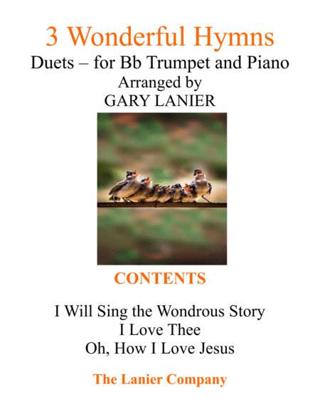 Gary Lanier: 3 WONDERFUL HYMNS (Duets for Bb Trumpet & Piano) image number null