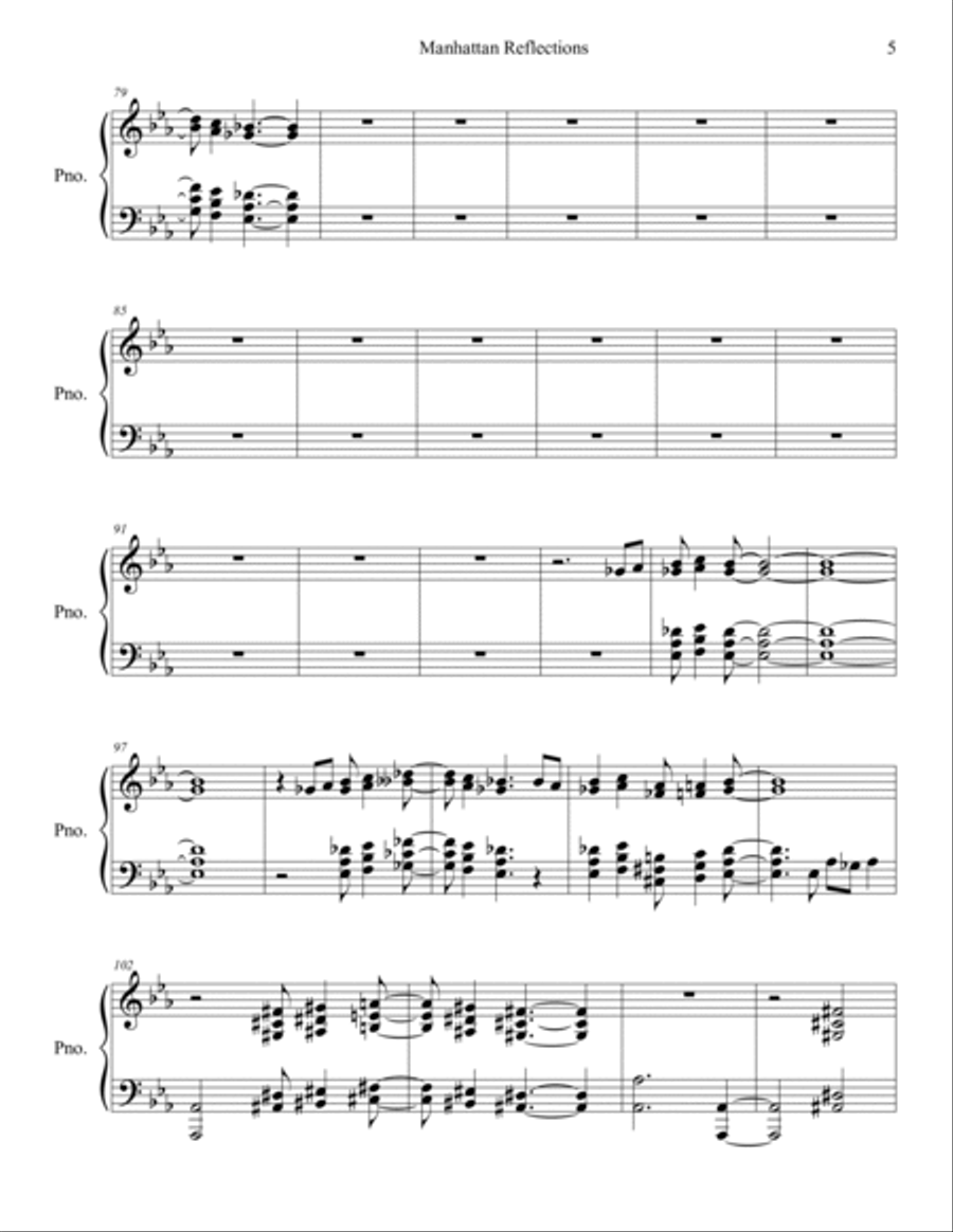 Manhattan Reflections Piano Solo scores gallery preview page 5