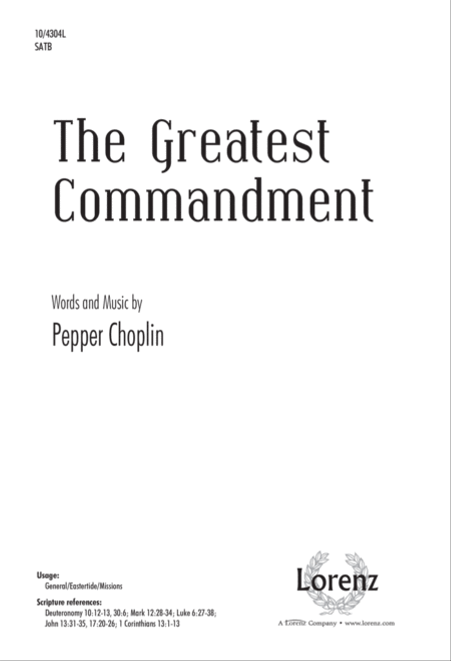 The Greatest Commandment 4-Part scores gallery preview page 1