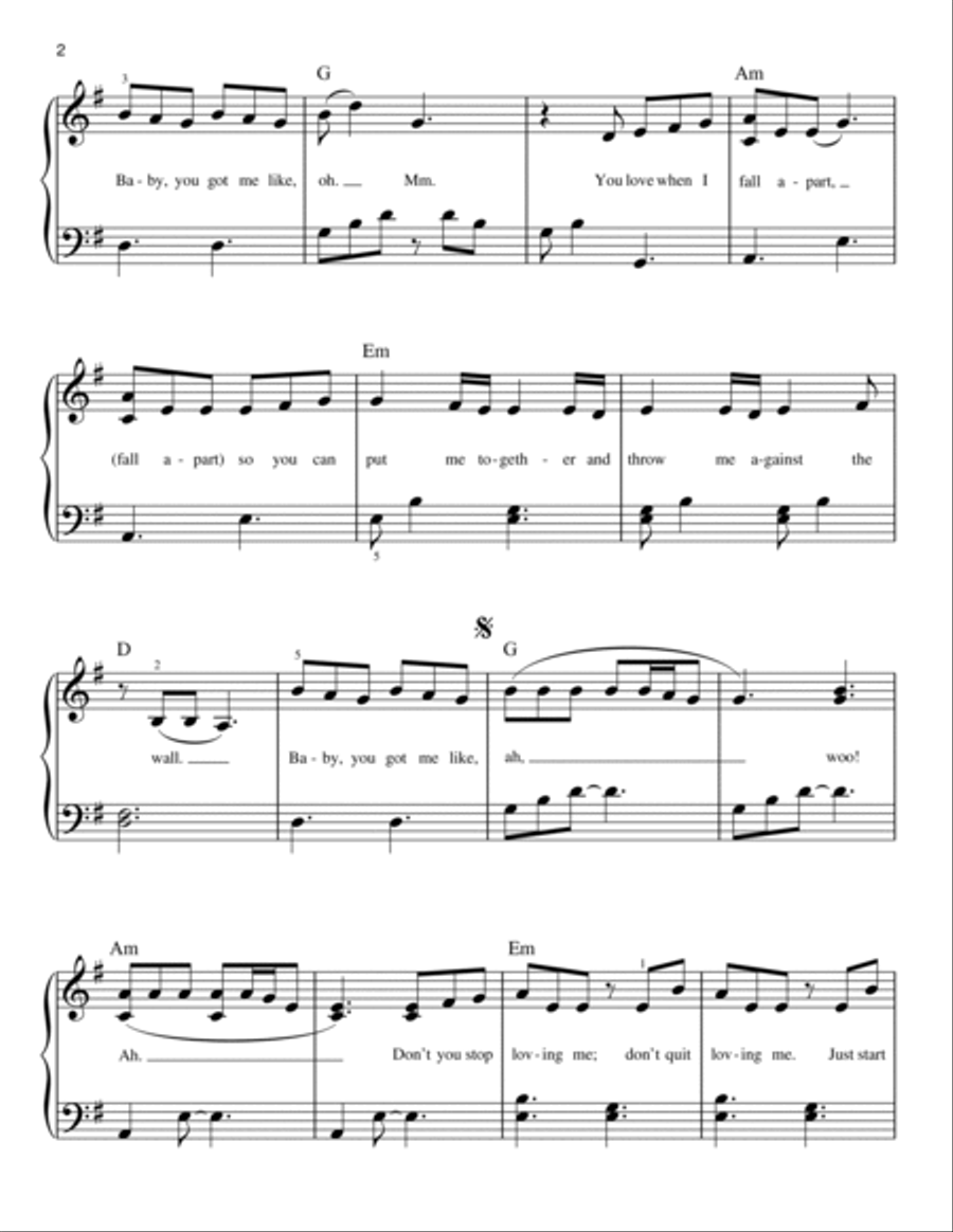 Love On The Brain Easy Piano scores gallery preview page 2