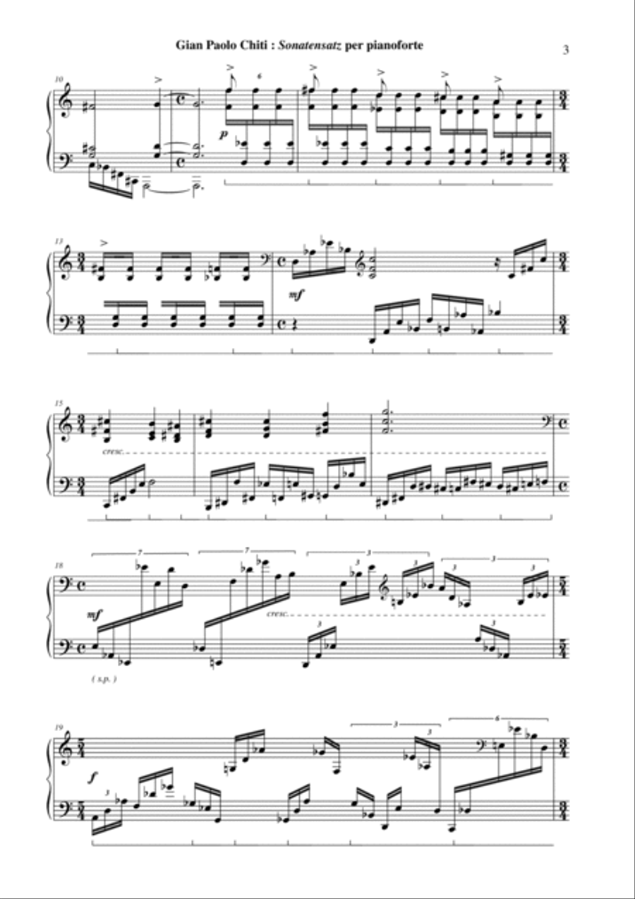 Gian Paolo Chiti: Sonatensatz for piano Piano Solo scores gallery preview page 3