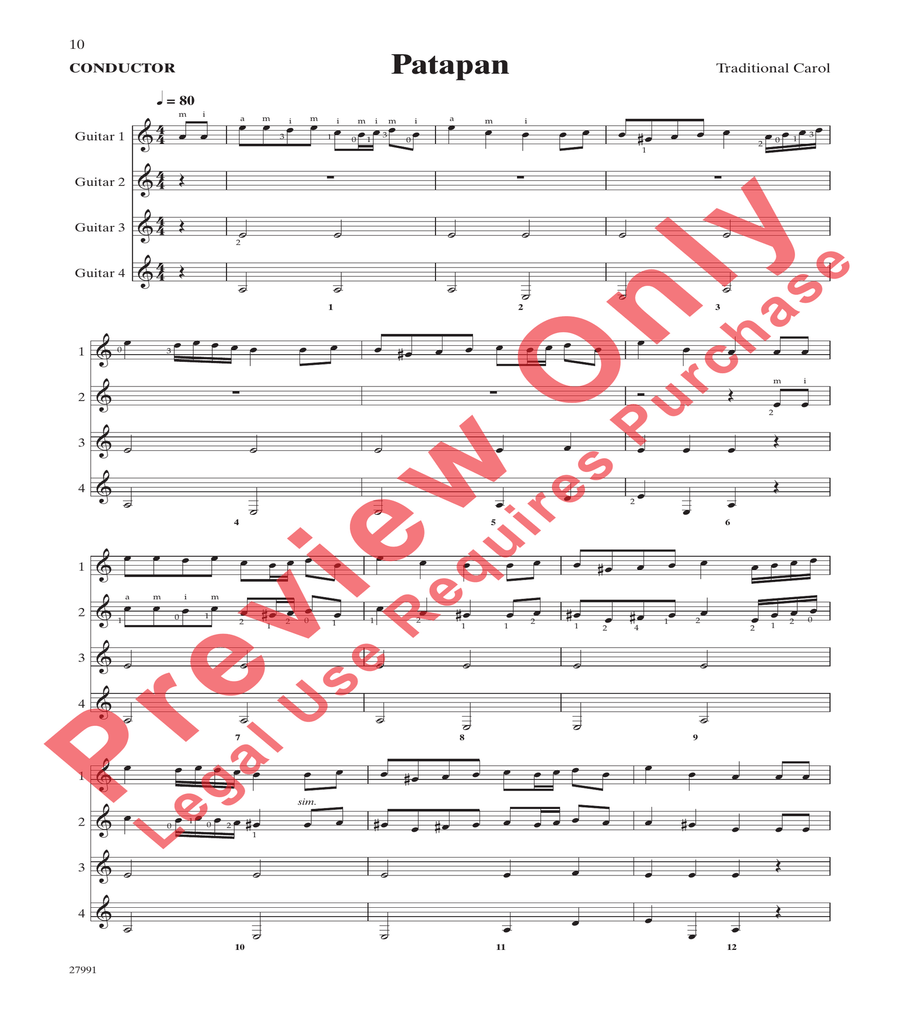 Festive Collection for Guitar Ensemble Guitar Ensemble scores gallery preview page 6