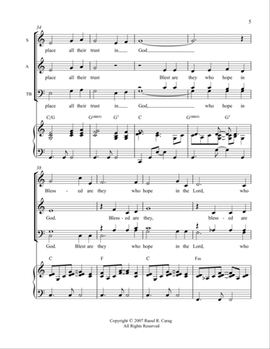 Blessed Are They (Psalm 1) 4-Part scores gallery preview page 5