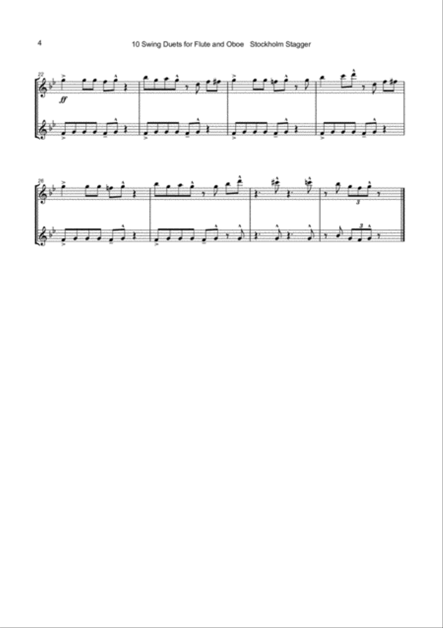 10 Swing Duets for Flute and Oboe Woodwind Duet scores gallery preview page 5