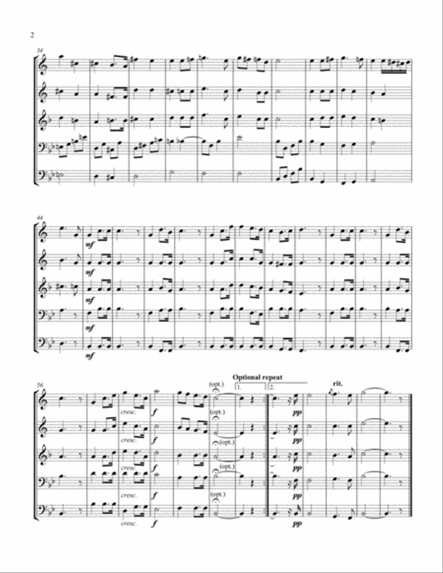 Wedding March from Lohengrin Brass Quintet scores gallery preview page 2