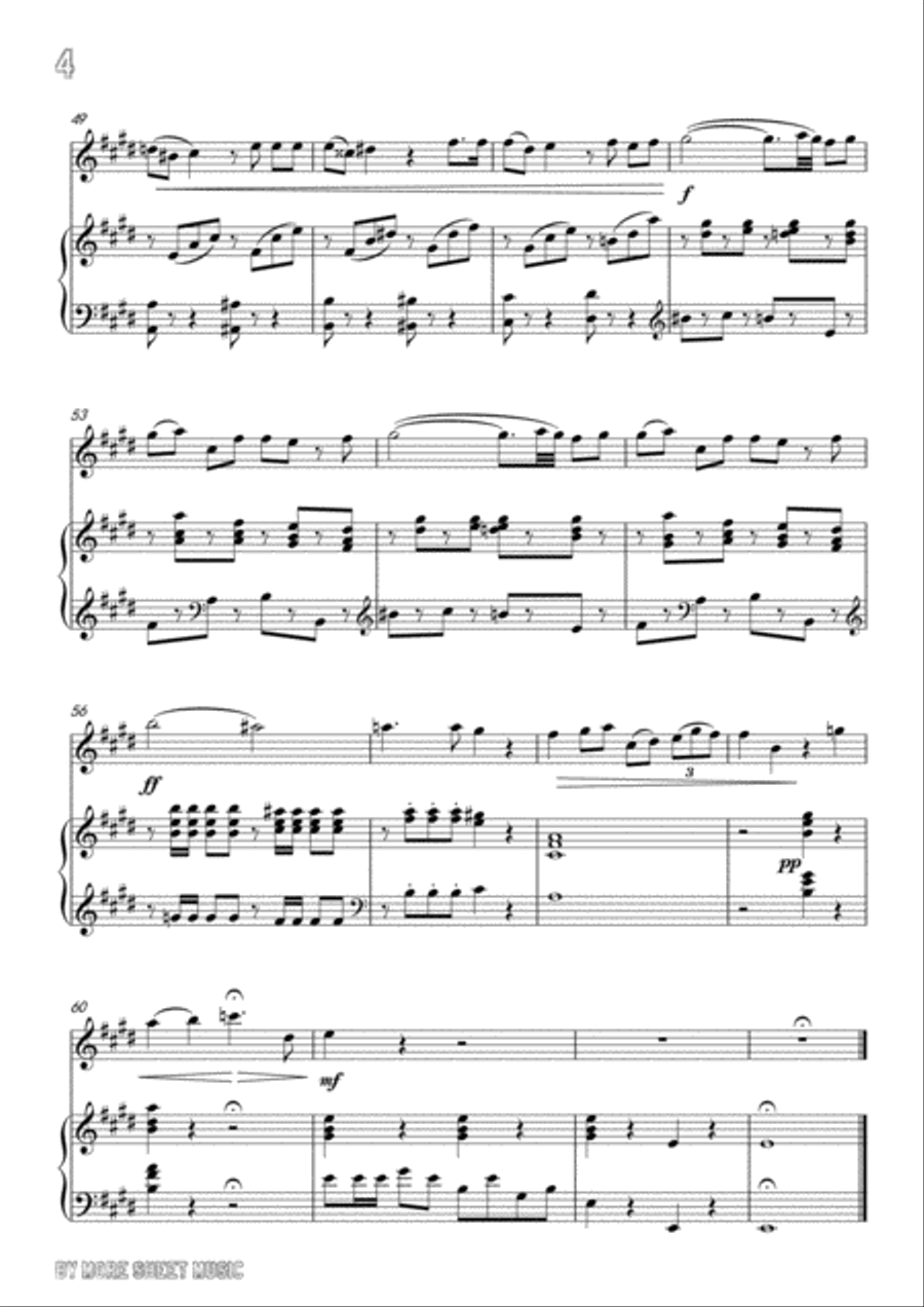 Bellini-Per pietà,bell' idol mio,for Violin and Piano Voice scores gallery preview page 6