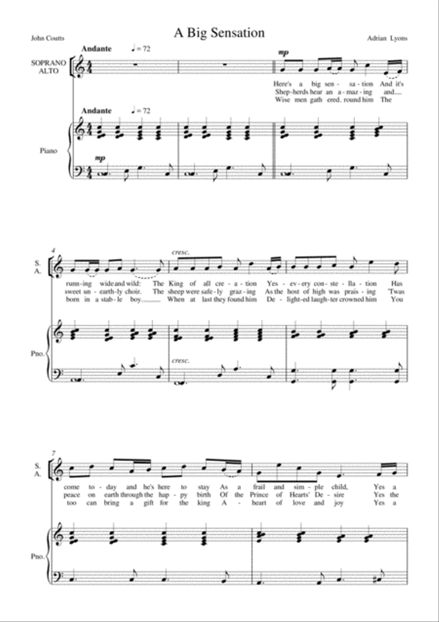 A Big Sensation 4-Part scores gallery preview page 1