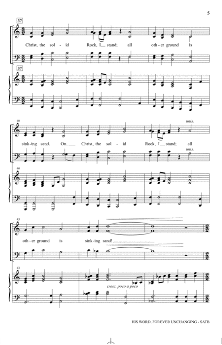 His Word, Forever Unchanging 4-Part scores gallery preview page 4
