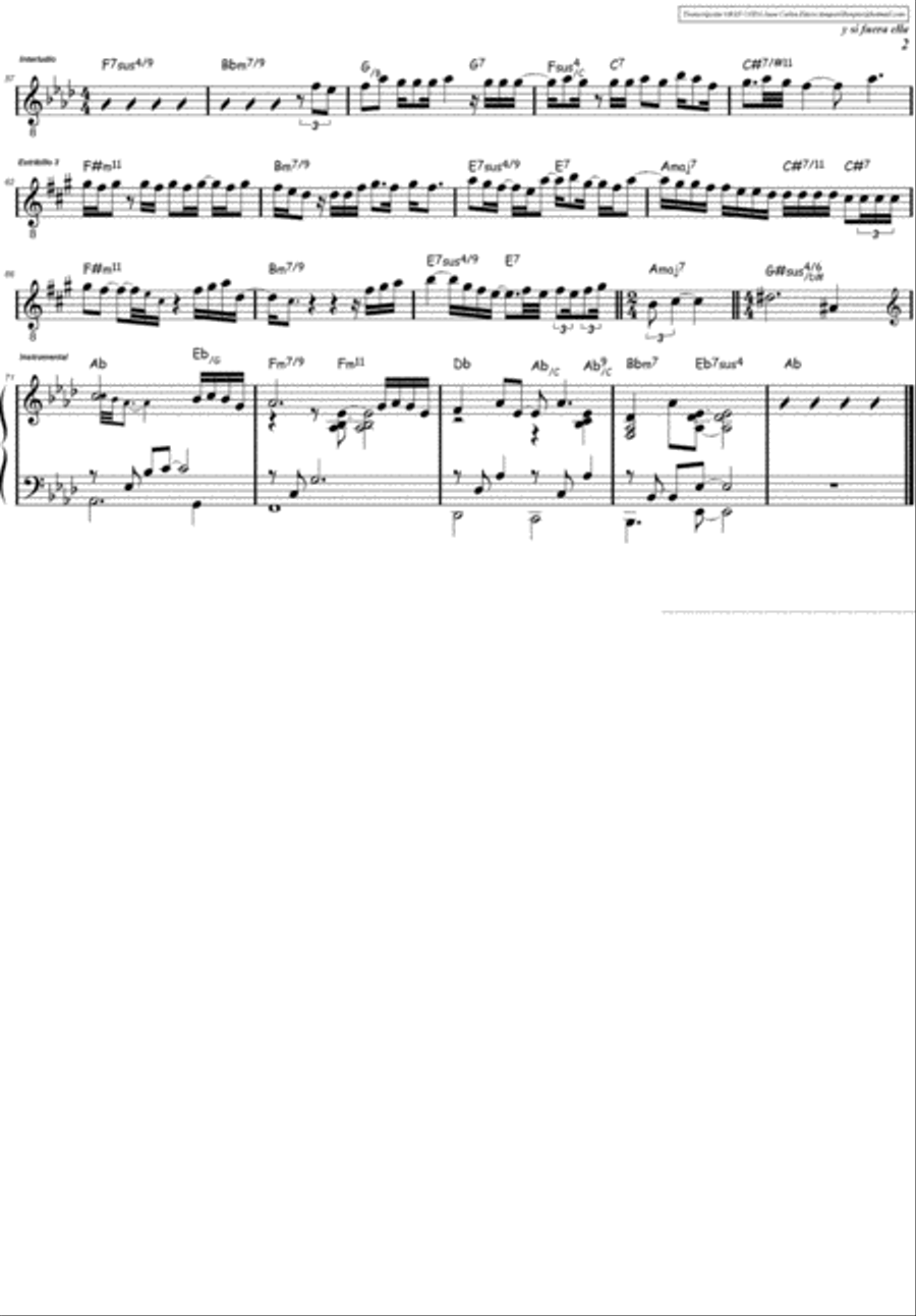 Y Si Fuera Ella Piano scores gallery preview page 2