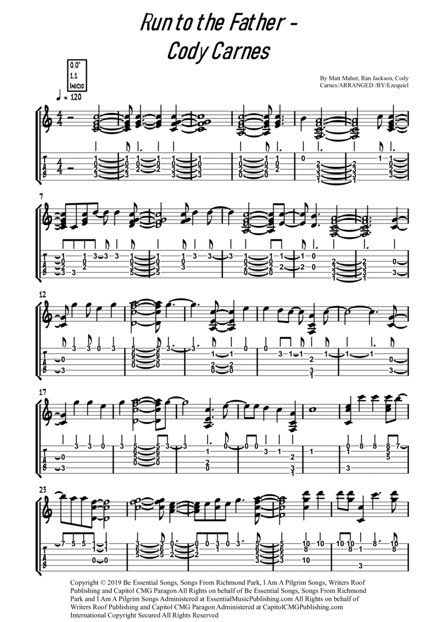 Run To The Father Run To The Father Guitar Tablature scores gallery preview page 1