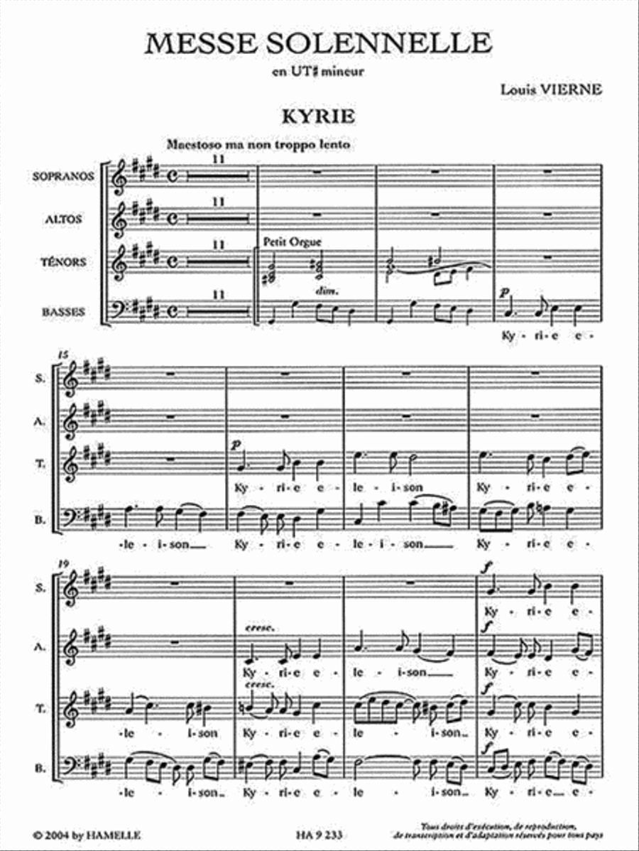 Messe Solennelle Ut Diese Min. Partie De Choeur Sans Accompagnement 4-Part scores gallery preview page 2