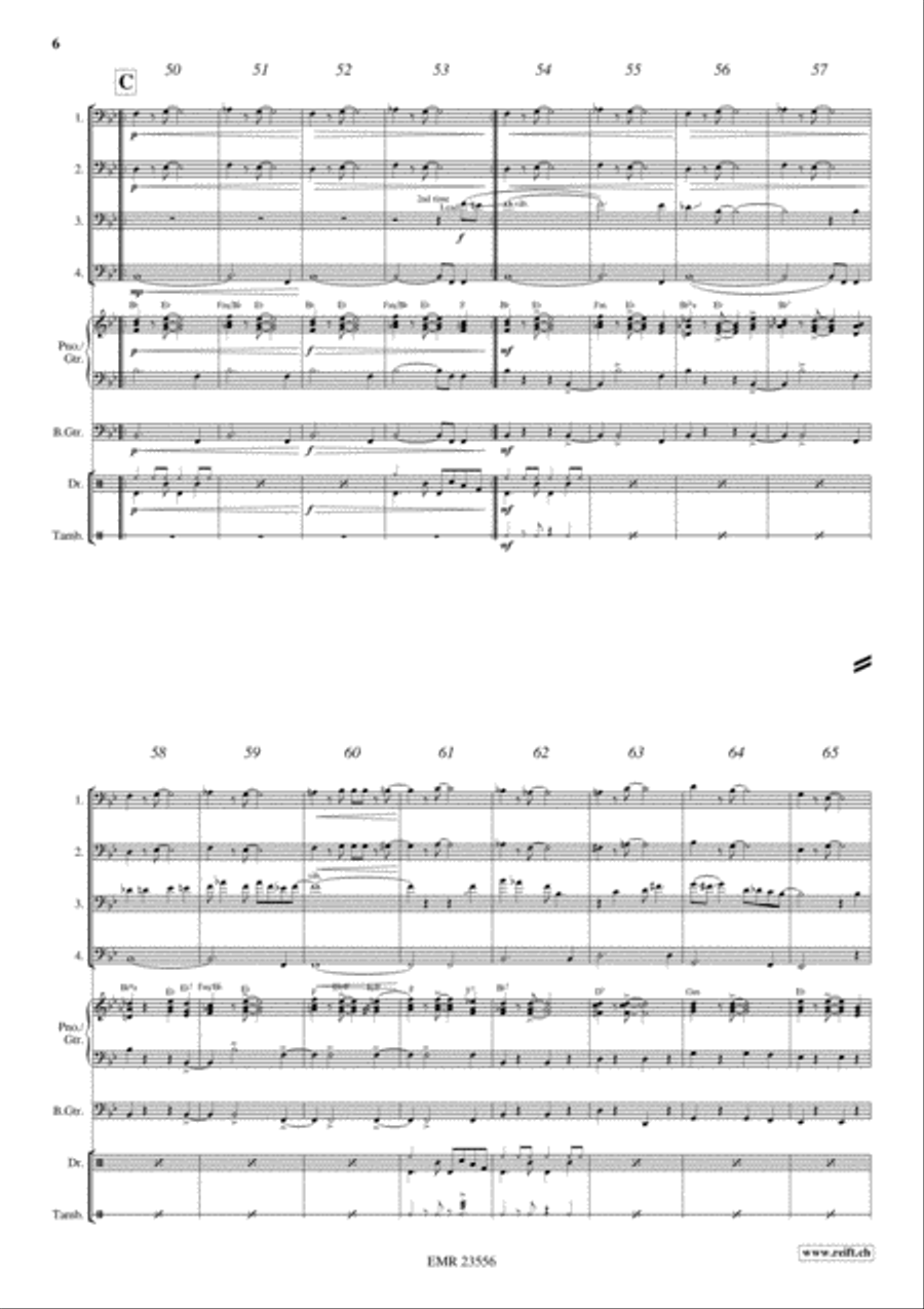 Gospel Time Trombone Quartet scores gallery preview page 6