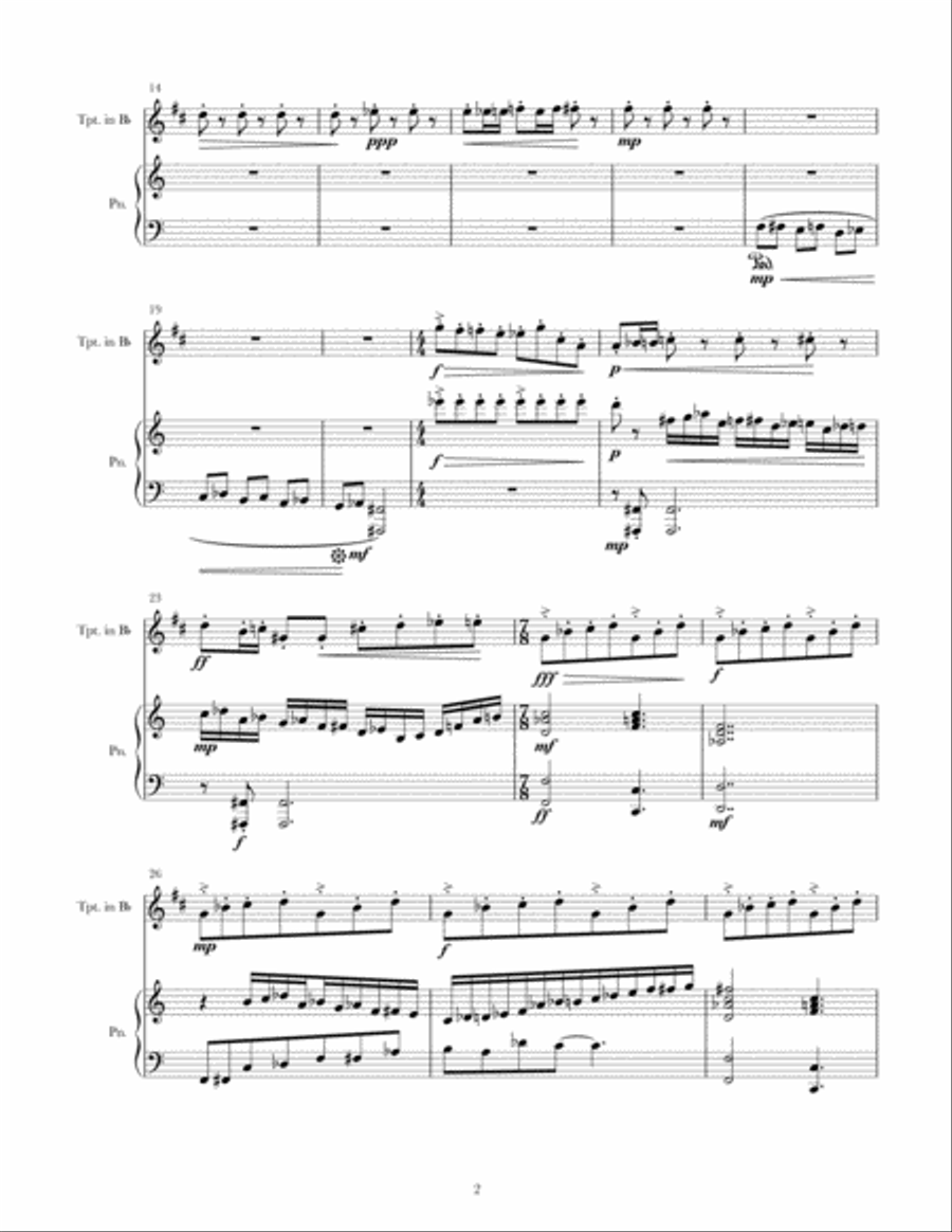 Rhetorical Flirt For piano and trumpet Trumpet Duet scores gallery preview page 2