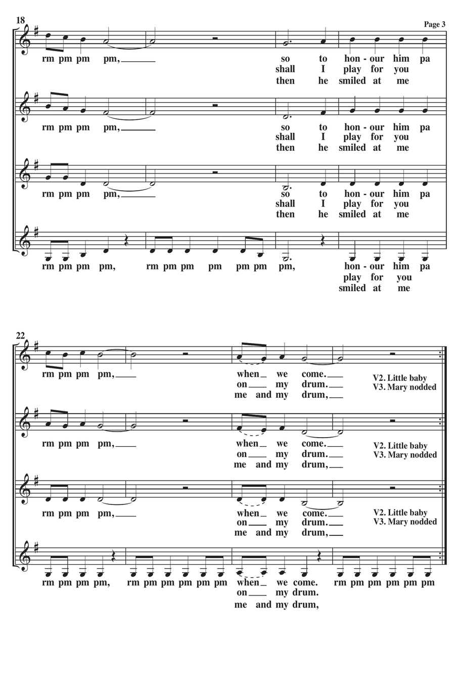 The Little Drummer Boy The Little Drummer Boy SSAA scores gallery preview page 3
