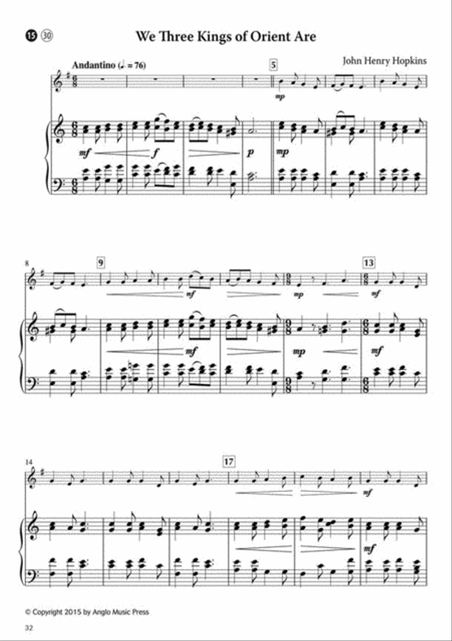 15 Easy Christmas Carols Horn scores gallery preview page 5