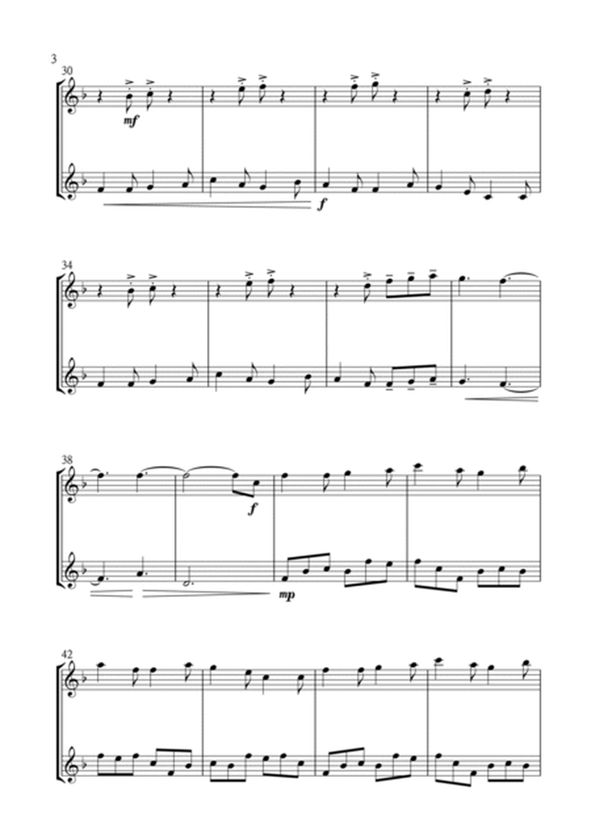 I Saw Three Ships for Violin Duet in F Major. Intermediate. image number null