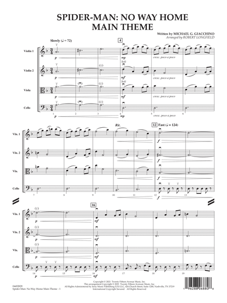 Spider-Man: No Way Home (Main Theme) (arr. Robert Longfield) - Conductor Score (Full Score)