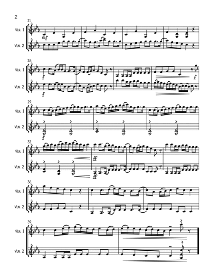 The Wellerman Sea Shanty - Violin Duet String Duet scores gallery preview page 2