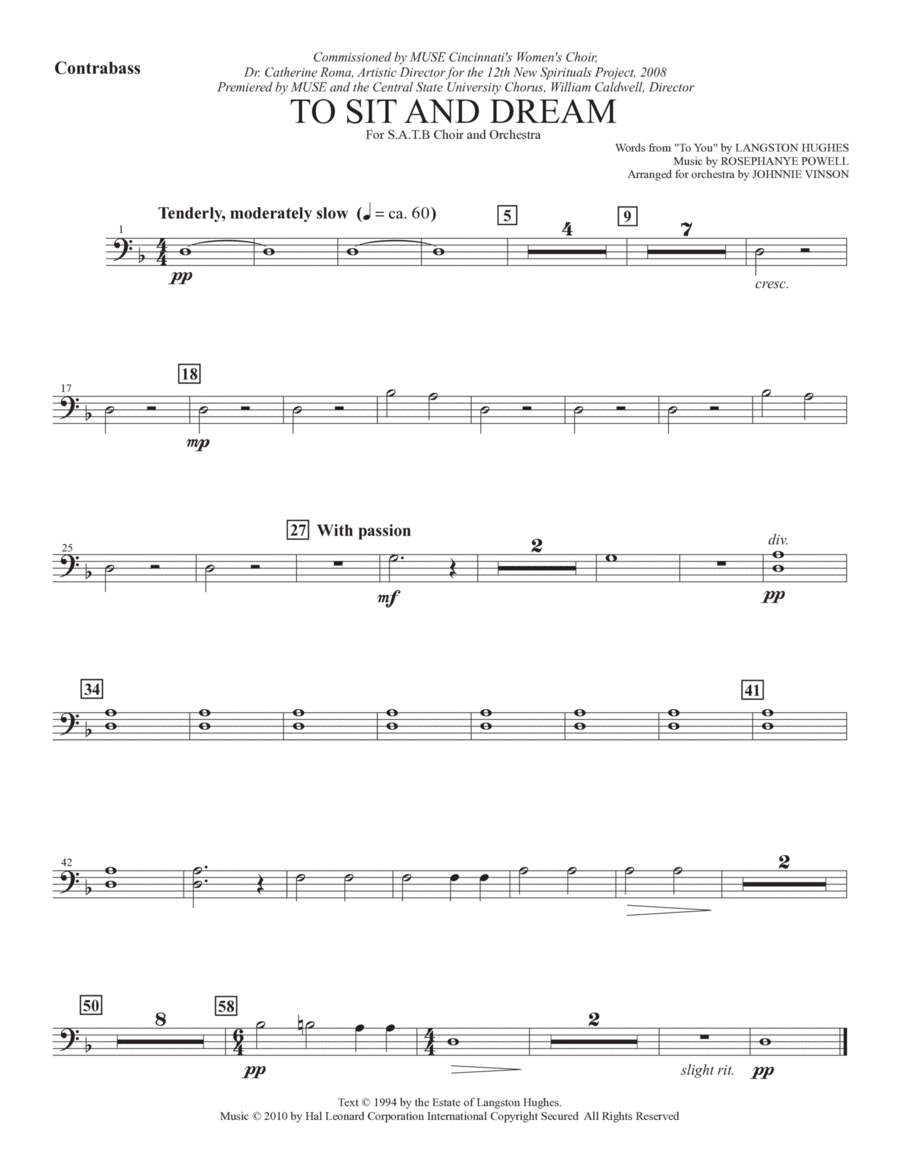 To Sit And Dream - Double Bass Choir scores gallery preview page 1
