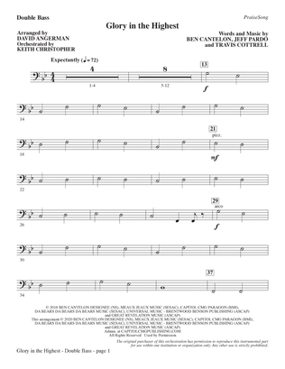 Glory In The Highest (arr. David Angerman) - Double Bass