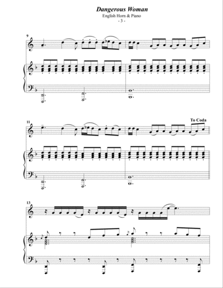 Dangerous Woman English Horn scores gallery preview page 3