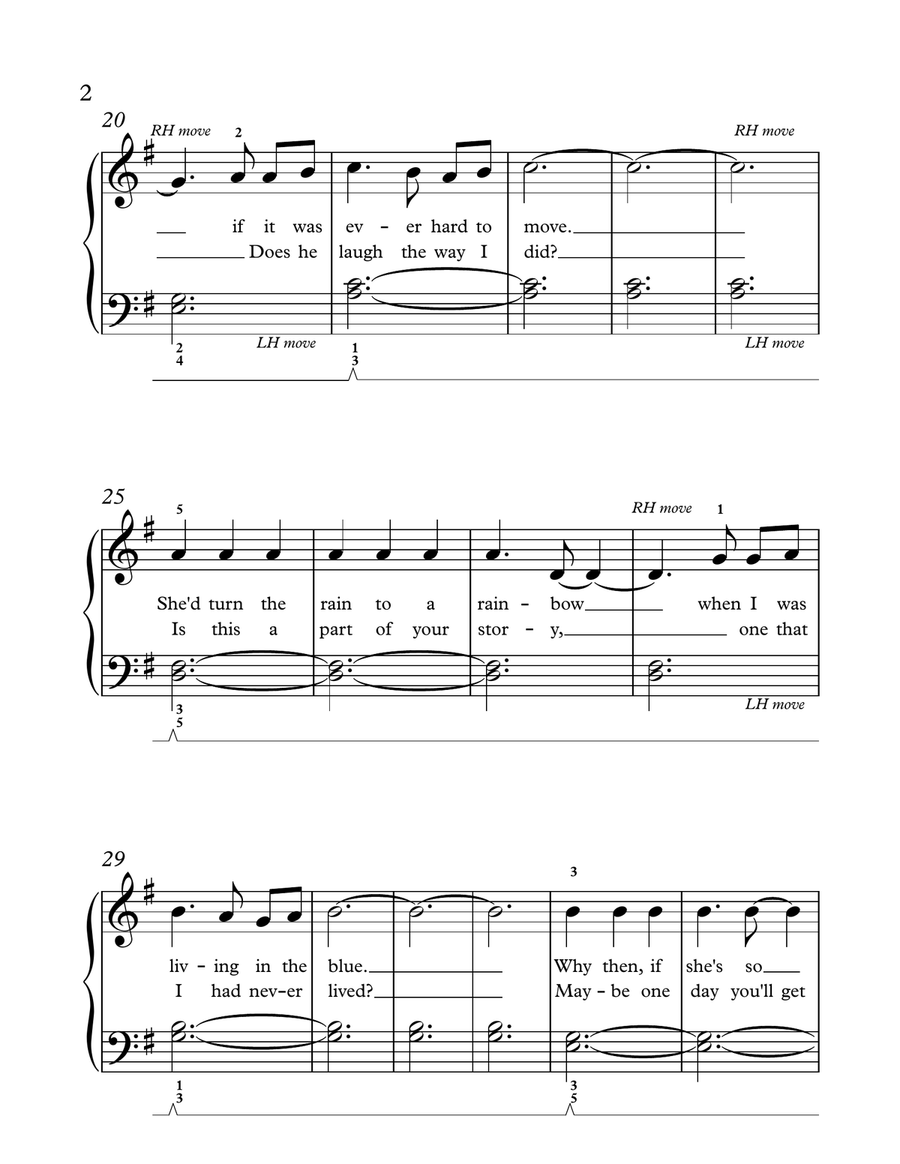 Glimpse Of Us Easy Piano scores gallery preview page 2