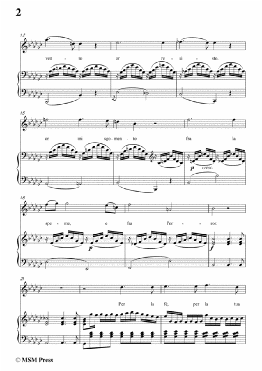Schubert-Son fra l'onde,in e flat minor,for Voice&Piano Voice scores gallery preview page 4