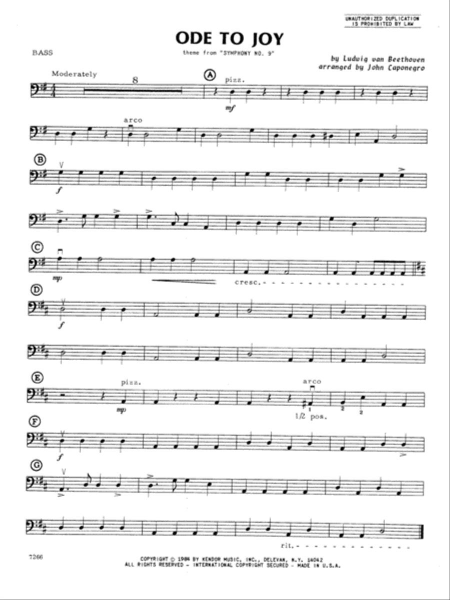 Ode To Joy - Bass