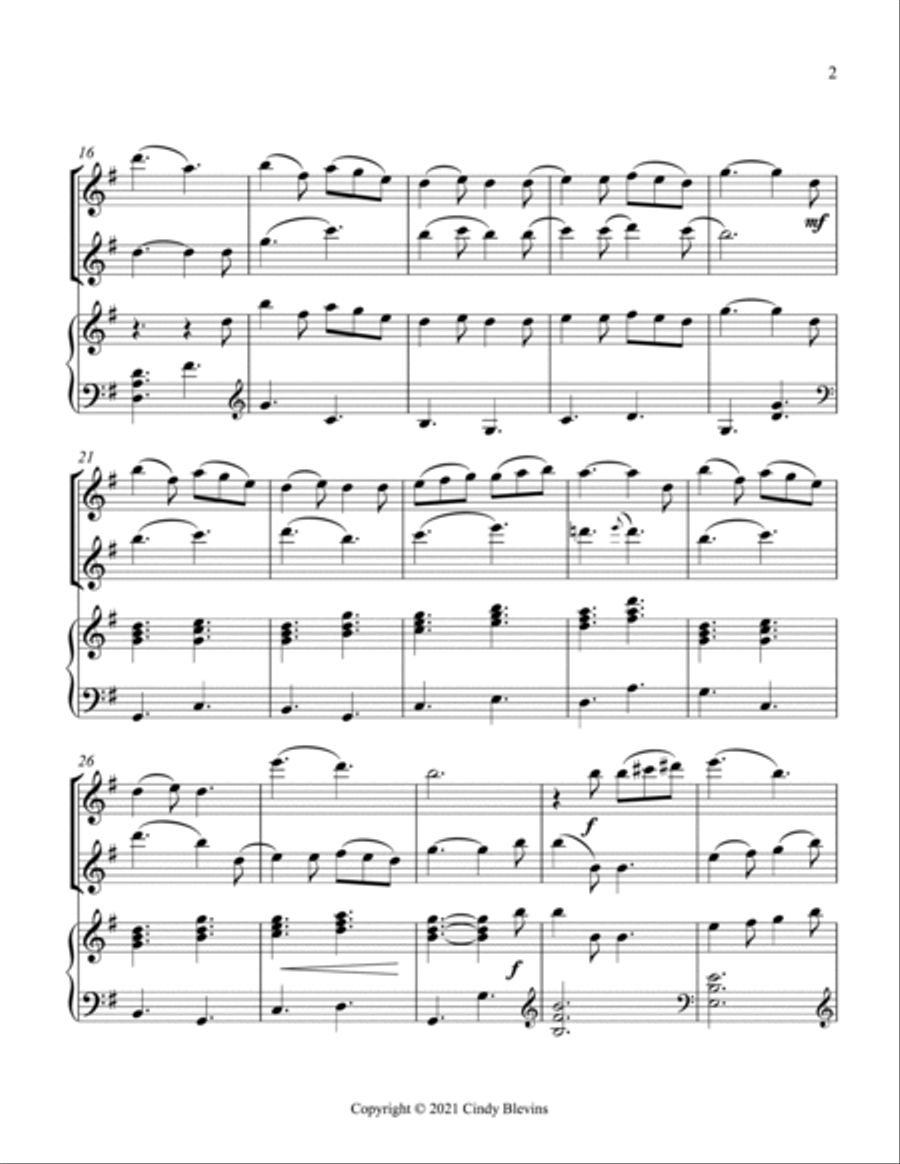 It Came Upon the Midnight Clear, Two Flutes and Harp It Came Upon the Midnight Clear, Two Flutes and Harp Flute Duet scores gallery preview page 3