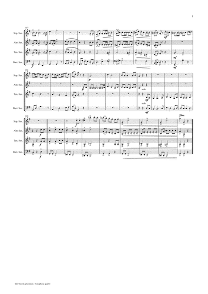 Der Mai ist gekommen - German Folk Song - Saxophone Quartet image number null