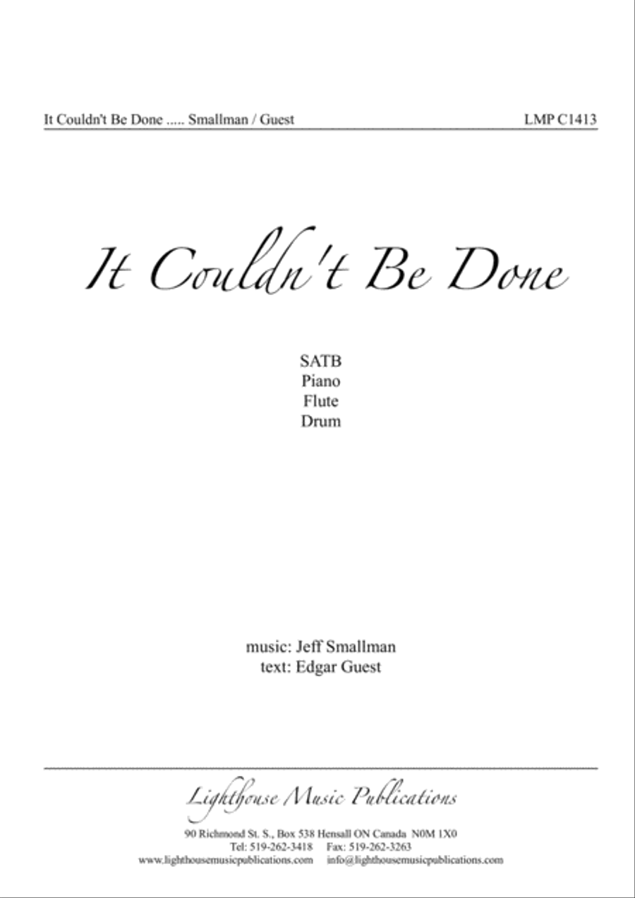 It Couldn't Be Done It Couldn't Be Done 4-Part scores gallery preview page 2